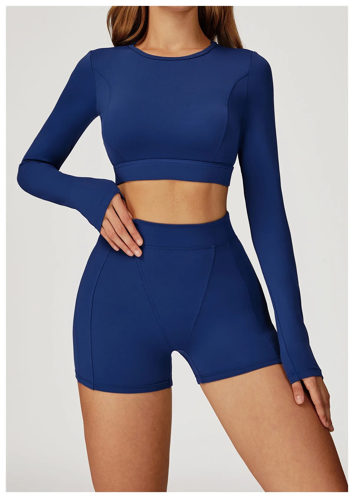 2PCS Yoga Set Gym Clothes Sportswear Yoga Suits For Women Outfits Fitness Set Tracksuits Sports Bra Gym Long Sleeved Leggings