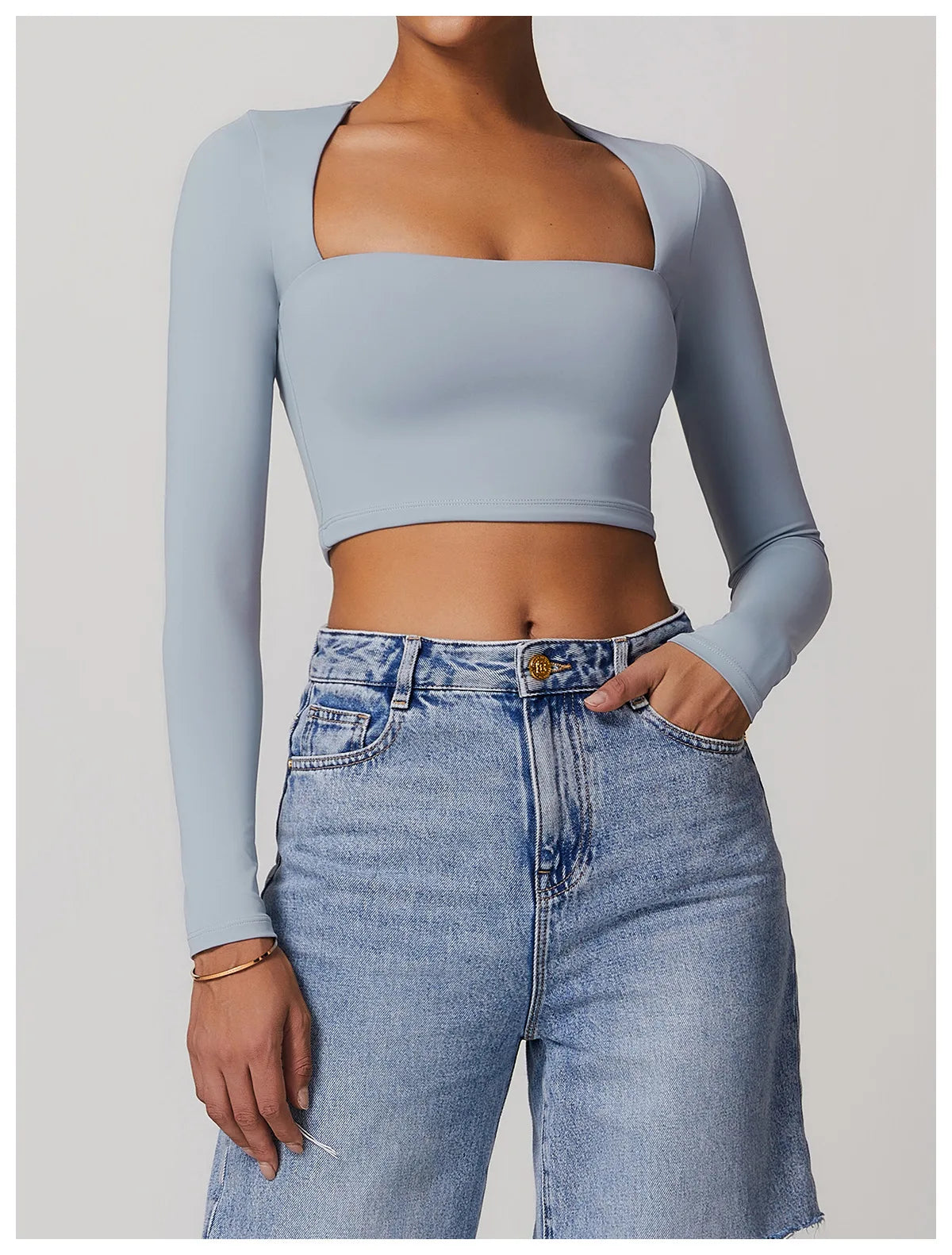 Women Yoga Long sleeved Women's Outdoor Running Fitness Wear T-shirt Sport Long Sleeved Yoga Shirt Gym Push Up Workout Top
