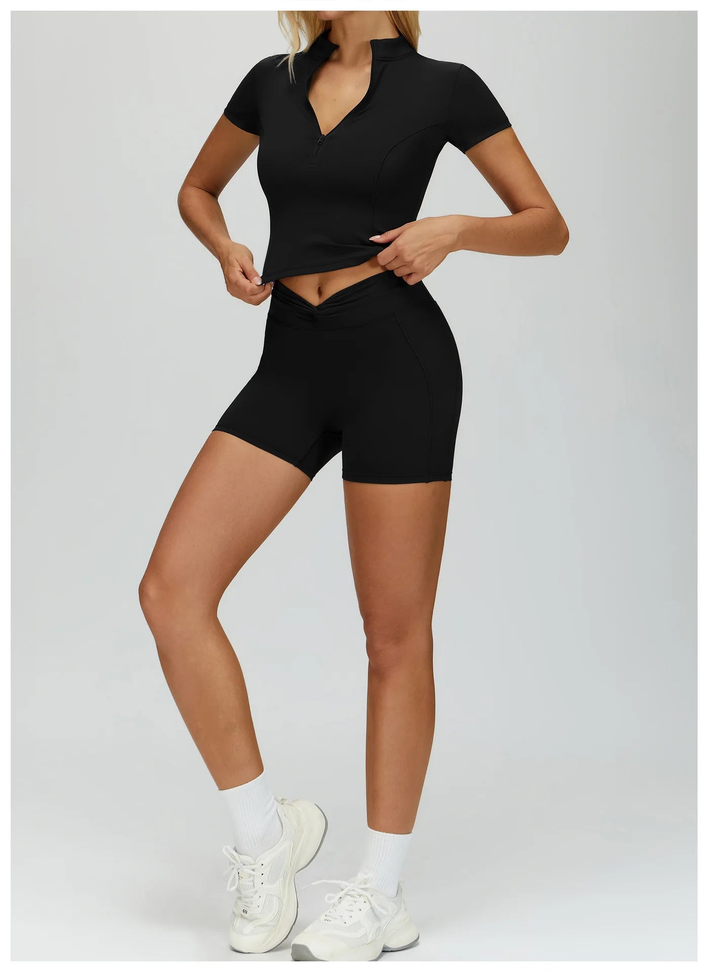 2 PCS Women Tracksuit Yoga Set Sexy Sport Bra High Waist Sports Shorts Gym Outfits Fitness Short Sleeves Workout Suit Sporstwear