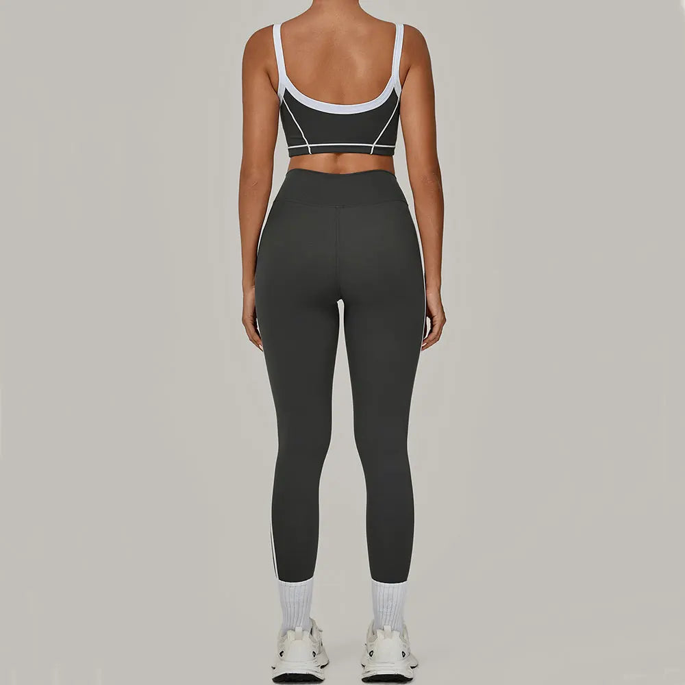 2PCS Yoga Suit Women Tracksuit Sports Bra High Waist Leggings Sports Outfit Gym Set Fitness Workout Clothes Running Sportswear