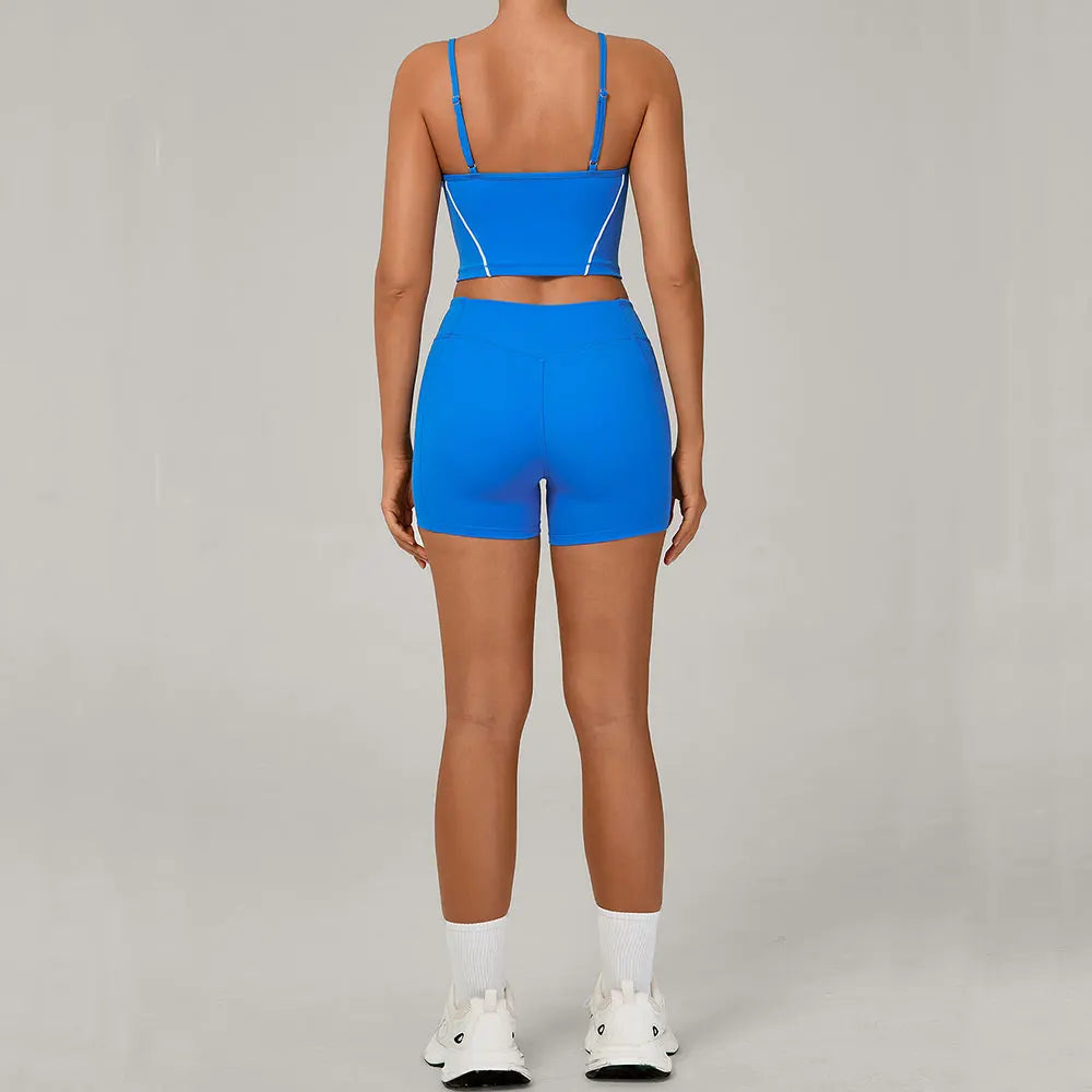 2 Pieces Yoga Sport Set Women Tracksuit Sports Bra Shorts Yoga Set Comfort Elastic Sportsuit Workout Outfit Fitness Gym Clothes