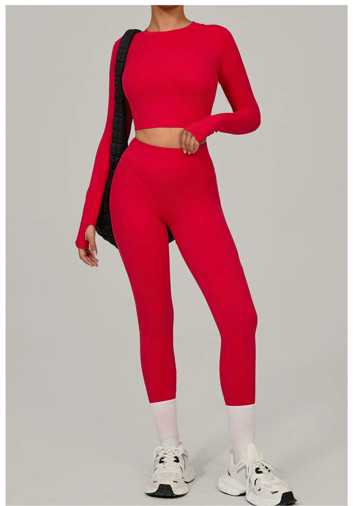 Women Tracksuit 2PCS Yoga Suit Sports Set Women Quick-Drying Gym Set Running Workout Long Sleeve Sports Shirt Yoga Clothing