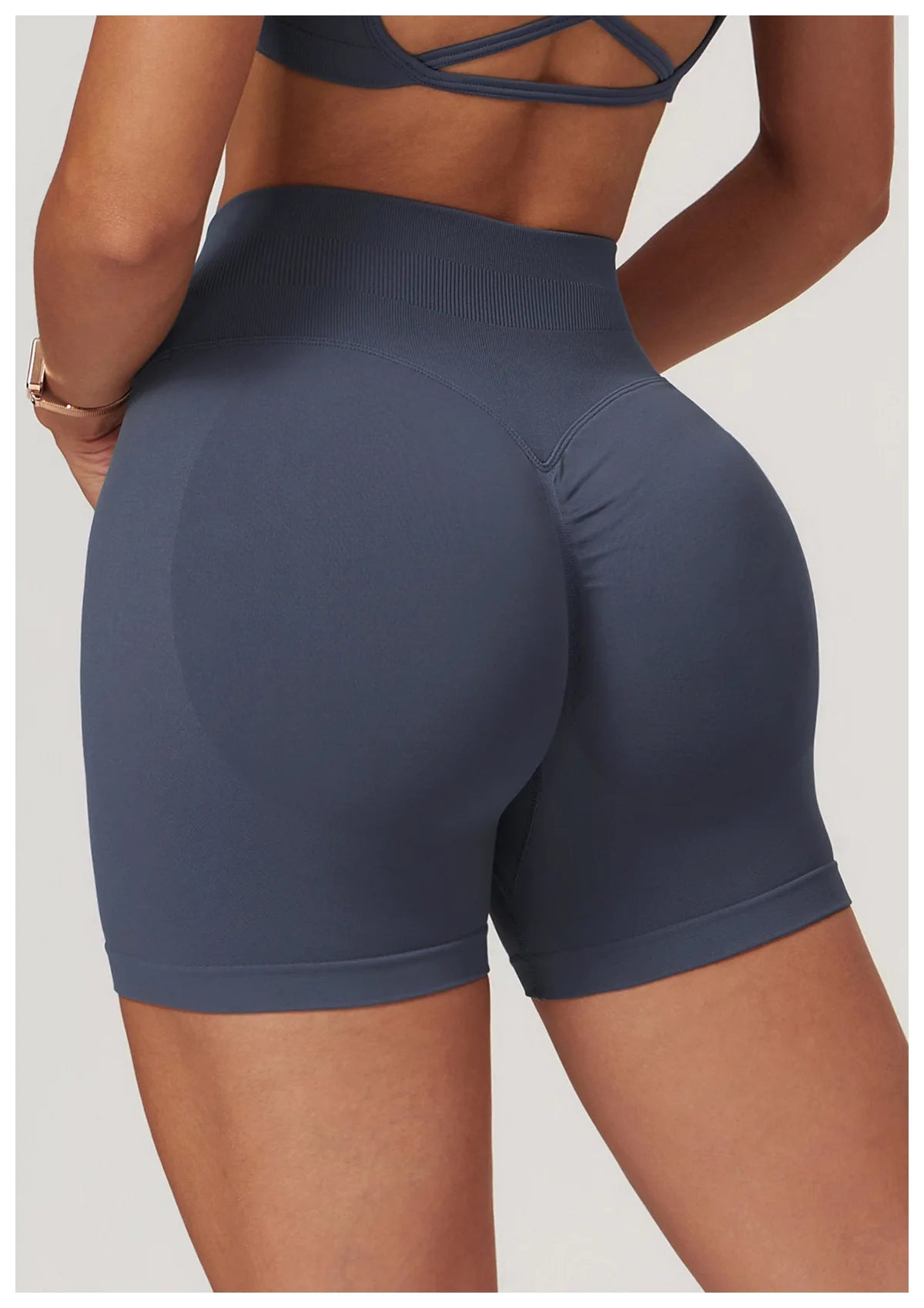 Ribbed Shorts for Women Yoga Shorts Push Up Booty Workout Gym Shorts Fitness High Waist Sports Short Seamless Women Clothing