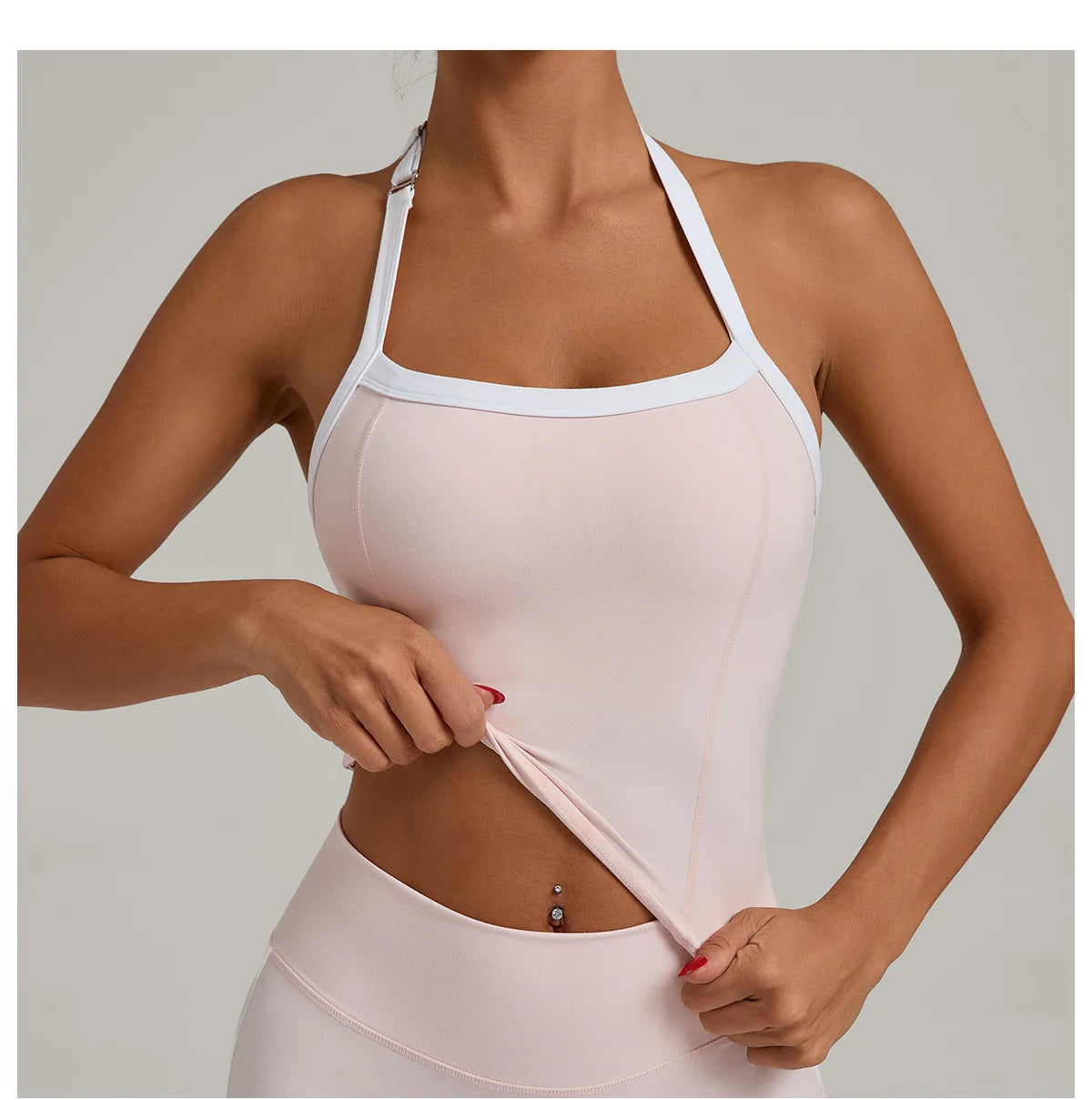 Women Sports Bra Hanging Neck Top Push Up Fitness Yoga Bra Color Blocked Underwear Gym Sport Tops Women Running Vest Bralette