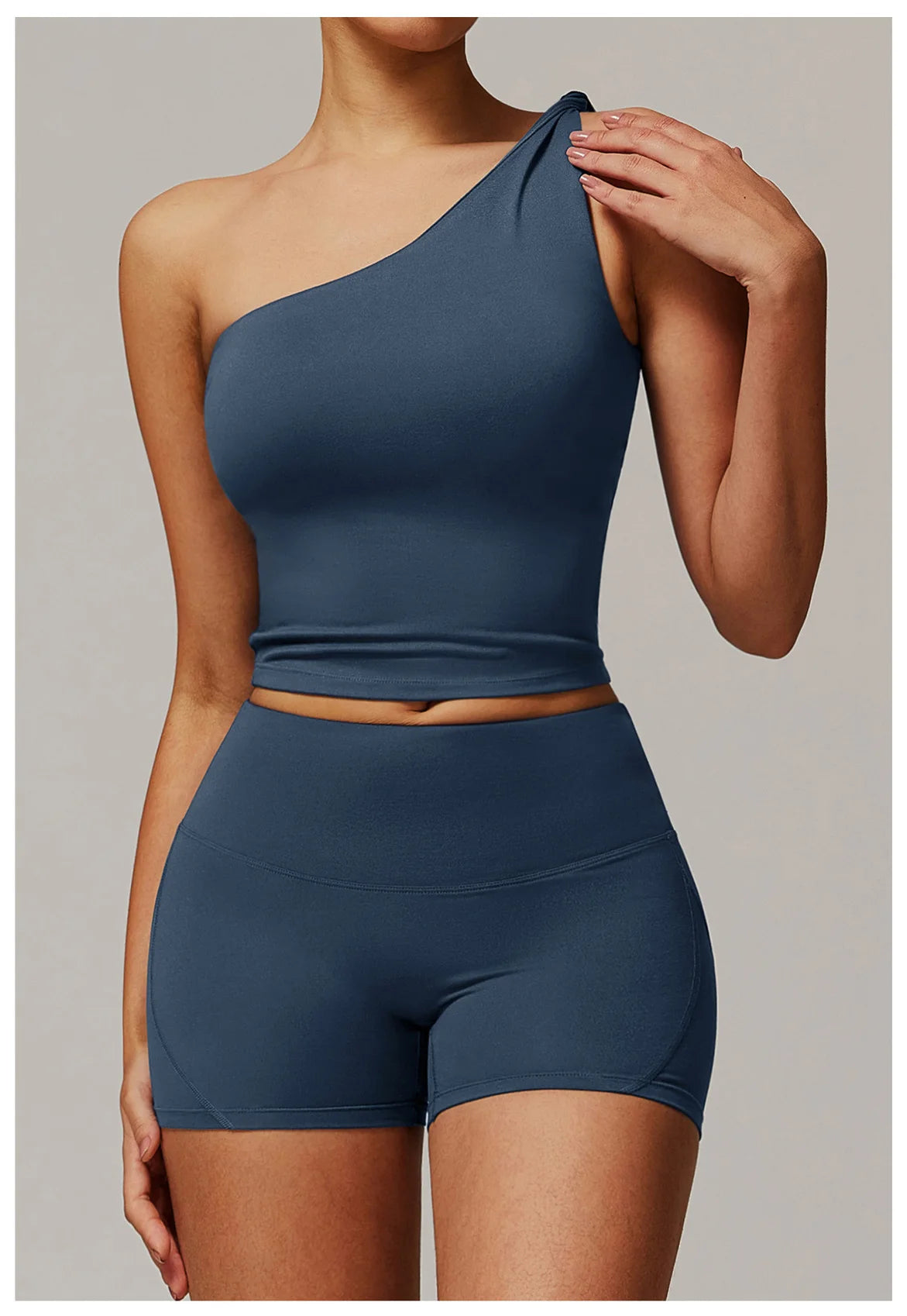 Single Shoulder Tank Top Women Gym Women Sports Underwear Push Up Crop Top Fitness Bra Breathable Running Athletic Sportswear