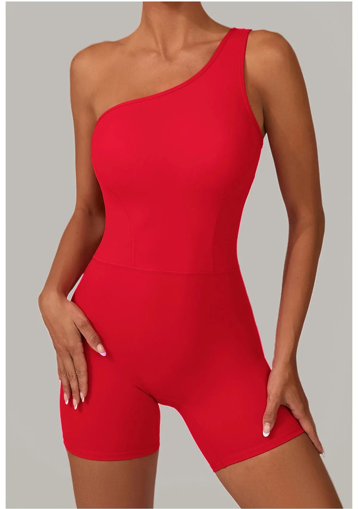 One Shoulder Jumpsuit Women's Fitness Suit Short Sets Sports Overalls for Woman Tracksuit Yoga Clothing Gym Workout Sportswear