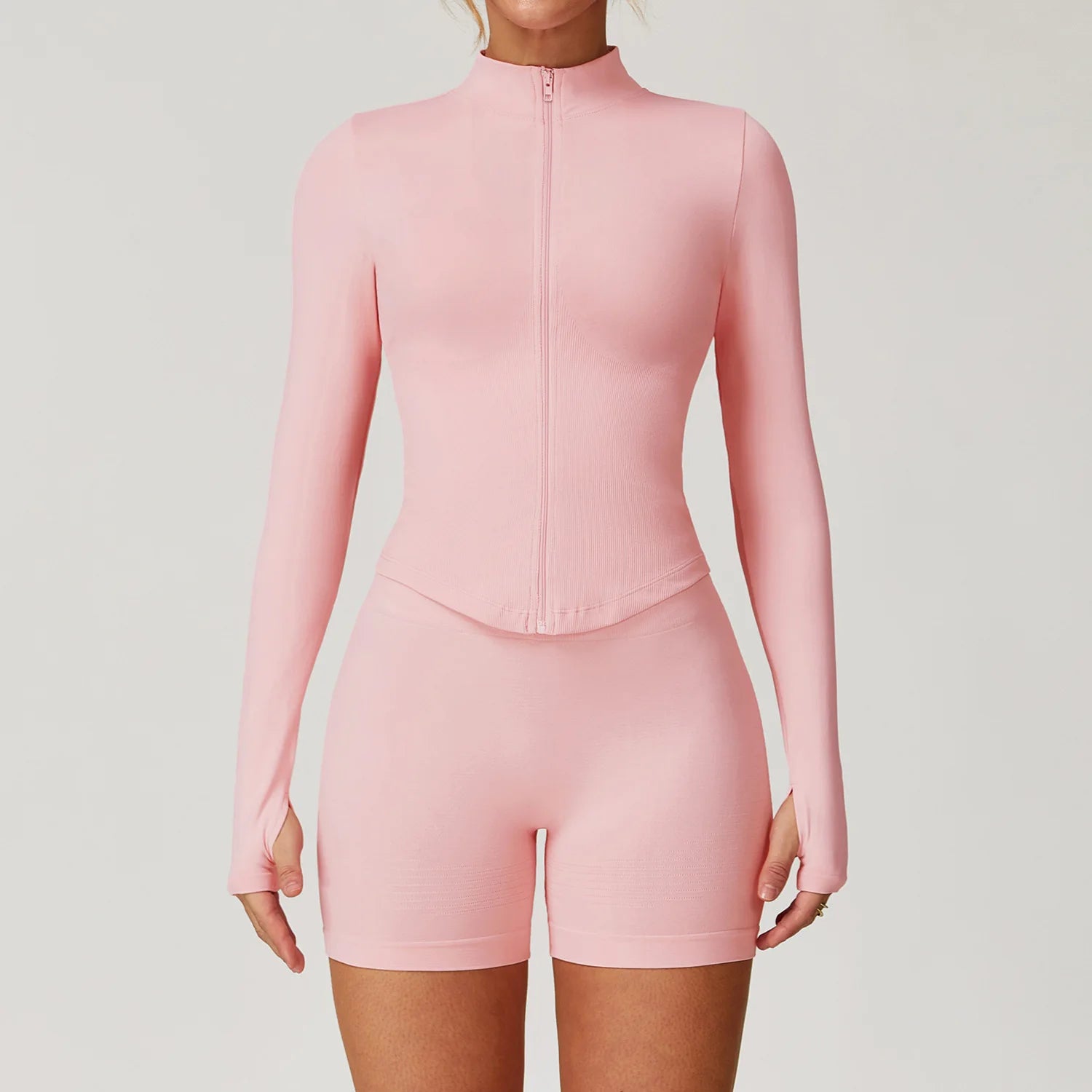 2PCS Seamless Women Tracksuit Yoga Set Workout Outfit Sportswear Gym Clothing Fitness Long Sleeve High Waist Legging Sports Suit