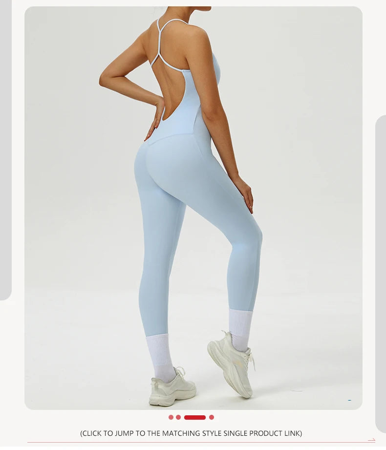 Yoga Overalls Women Tracksuit Yoga Set Jumpsuits Ribbed One Piece Fitness Rompers Sleeveless Sportswear Gym Set Workout Clothes
