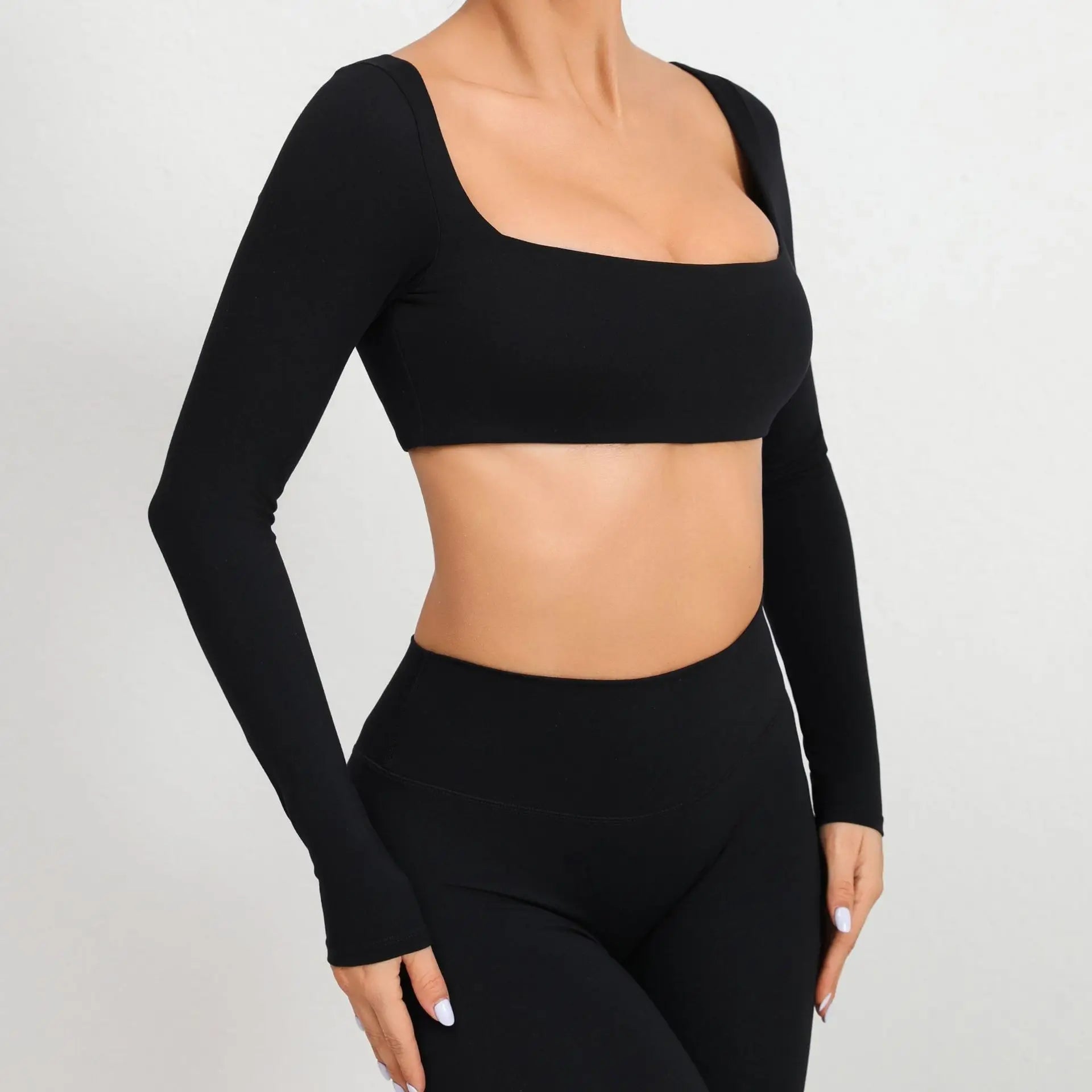 New Sport Shirt Women Clothes Sportswear Long Sleeve T-shirt for Fitness Yoga Wear Ladies Crop Top Gym Workout Top with Cups