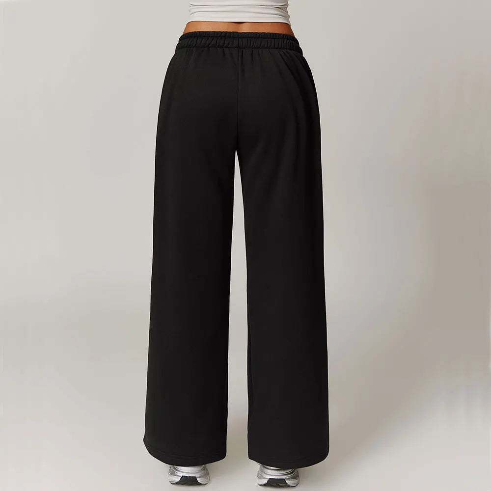 Winter Plush Loose Sports Sweatpants for Women Straight Leg Pants Warm Casual Pants Running Sports Pants for Women