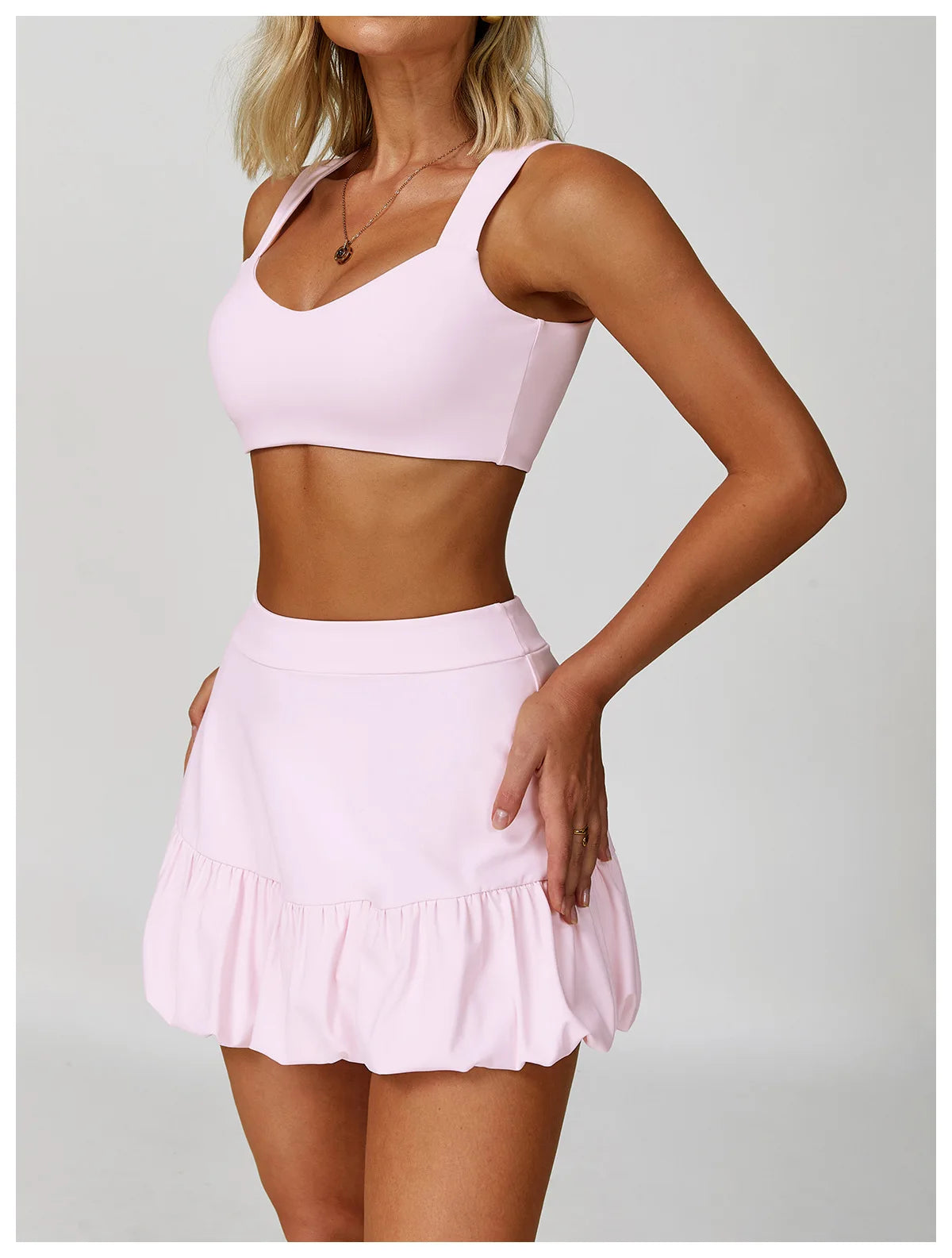 High Waisted Tennis Mini Skirt Women's Tennis Yoga Golf Sports Belt Safety Pants Pocket Comfortable and Breathable Sports Skirt