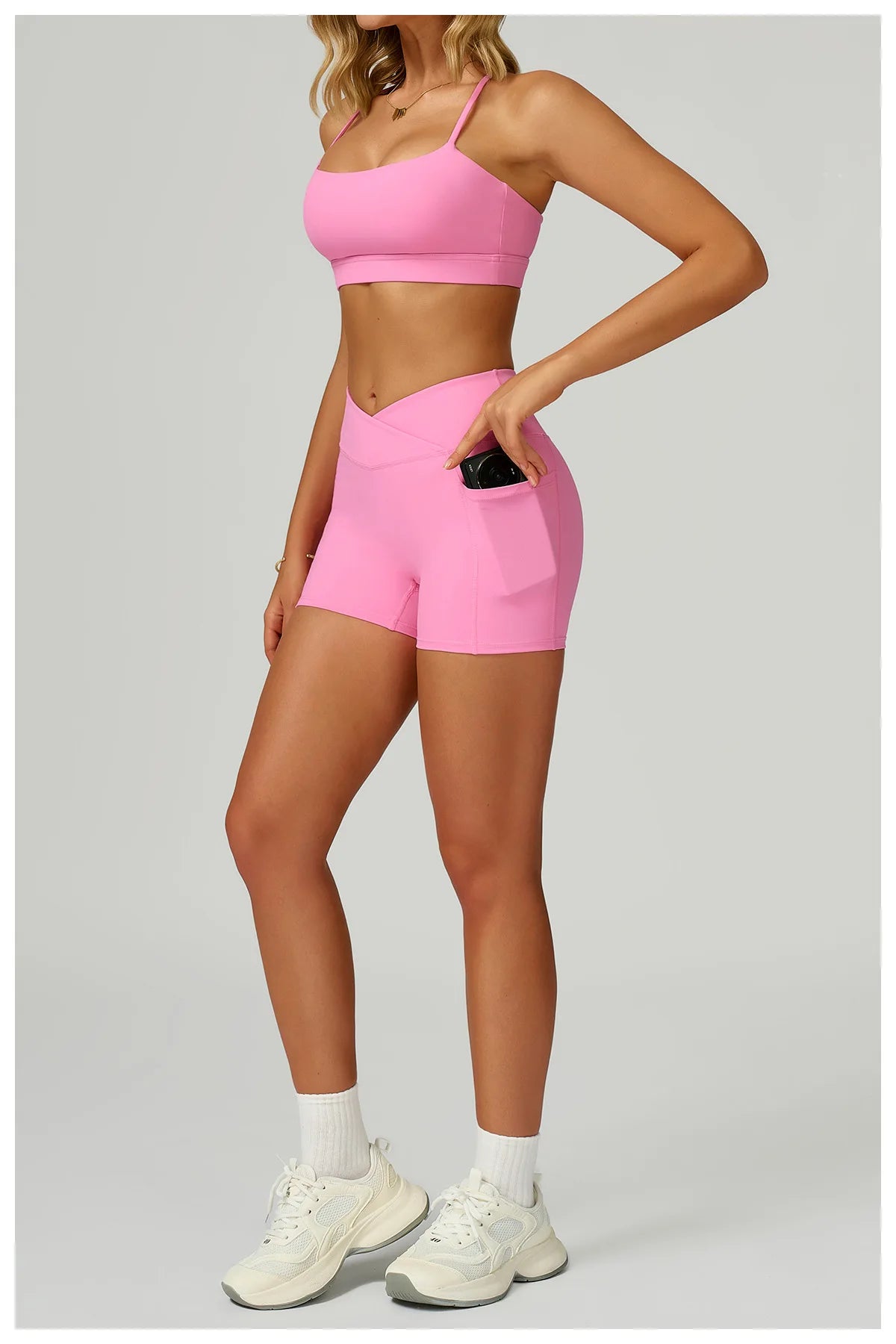 Yoga Suit 2PCS Women Tracksuit Sports Bra High Waist Leggings Shorts Outfit Gym Set Fitness Workout Clothes Push Up Sportswear