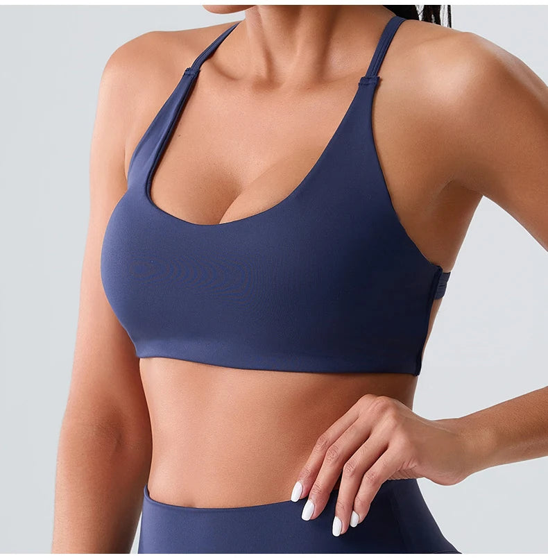 Women Fitness Yoga Bra Race Back Sports Bras Nylon Top Women Bra Sexy Breathable Underwear For Women Gym Bra Running Workout Bra