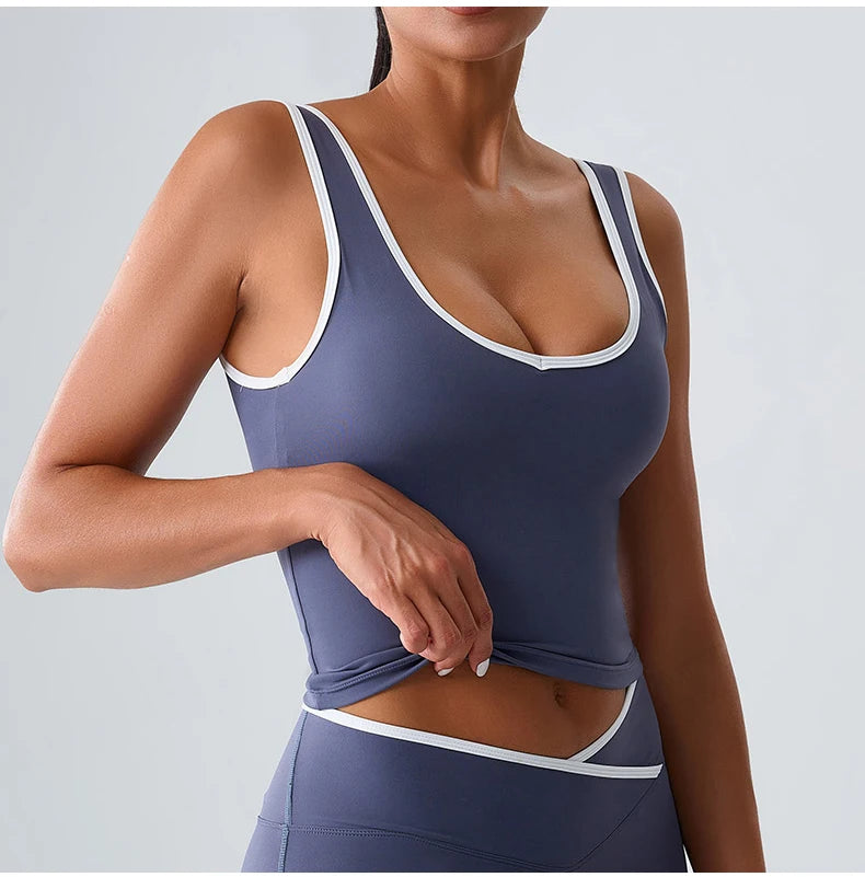 Workout Bra Fitness Yoga Bras Women Race Back Sports Bras Color Blocked Top Women Bra Sexy Breathable Underwear Women Gym Tops