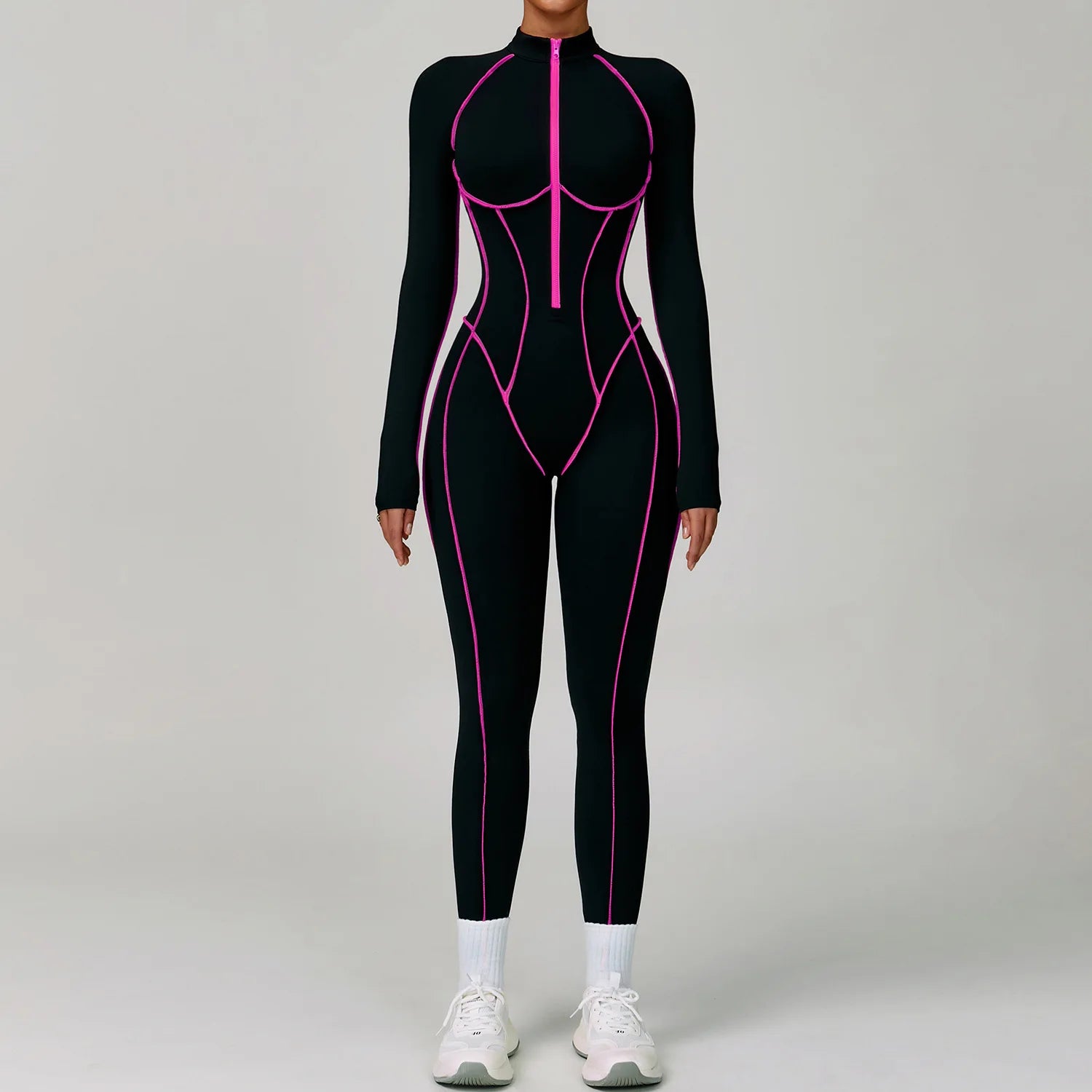Zipper Rompers Workout Jumpsuit Sports Overalls Women Gym Clothing Running Fitness Suits Gym Tracksuit Short Sportswear Yoga Set