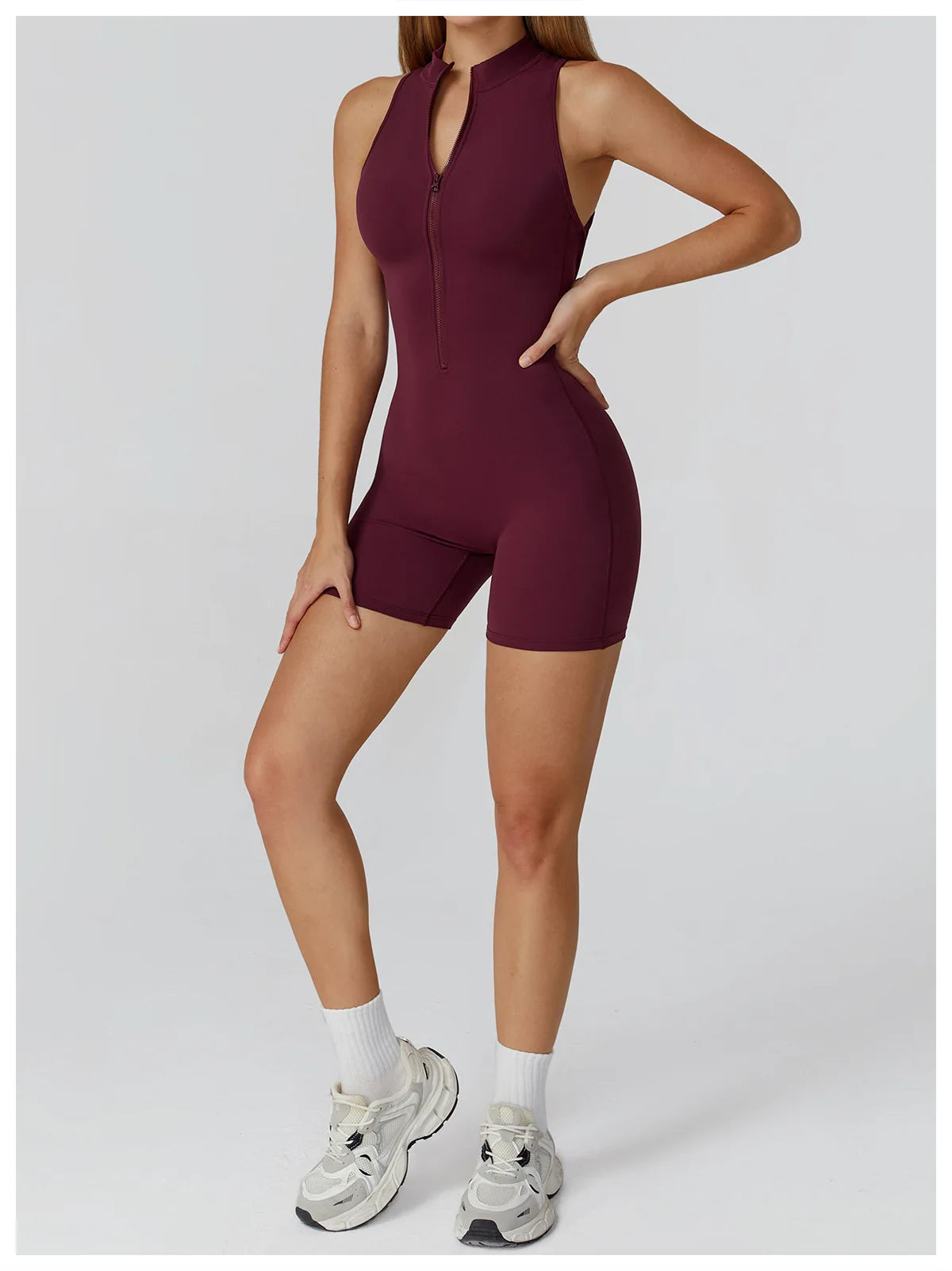 Scrunch Sports Overalls Gym Jumpsuit Women's Fitness Suit Short Sets for Woman Tracksuit Yoga Clothing Zipper Workout Sportswear