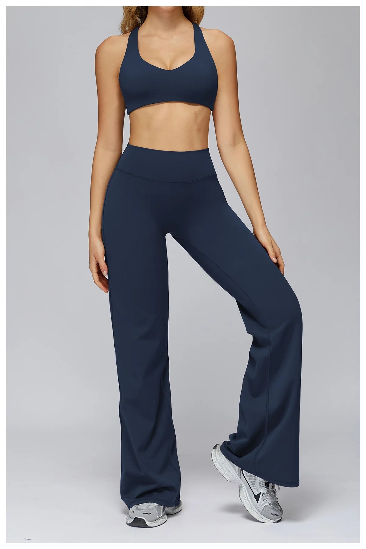 Yoga Set 2PCS Women Sportswear Workout Clothes Seamless Athletic Wear Gym Legging Fitness Bra Crop Top Long Sleeve Sports Suits