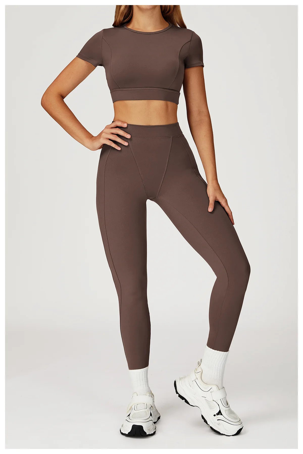 2PCS Yoga Set Gym Clothes Sportswear Yoga Suits For Women Outfits Fitness Set Tracksuits Sports Bra Gym Long Sleeved Leggings