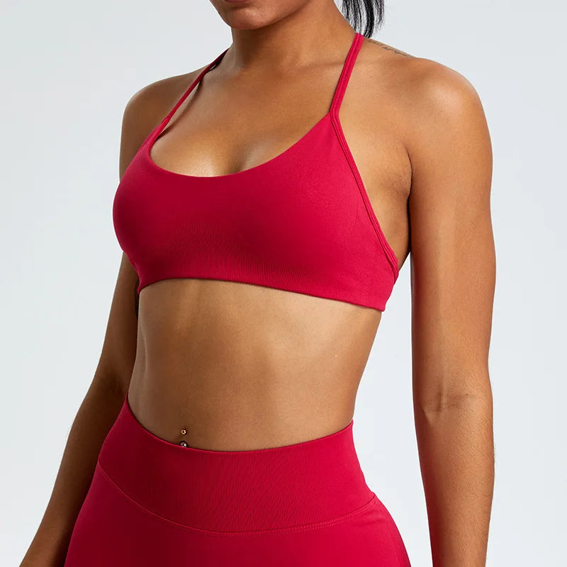 Women Sports Underwear High Support Sports Top Push Up Yoga Bra Gym Crop Top High Strength Fitness Workout Bra Running Brassiere
