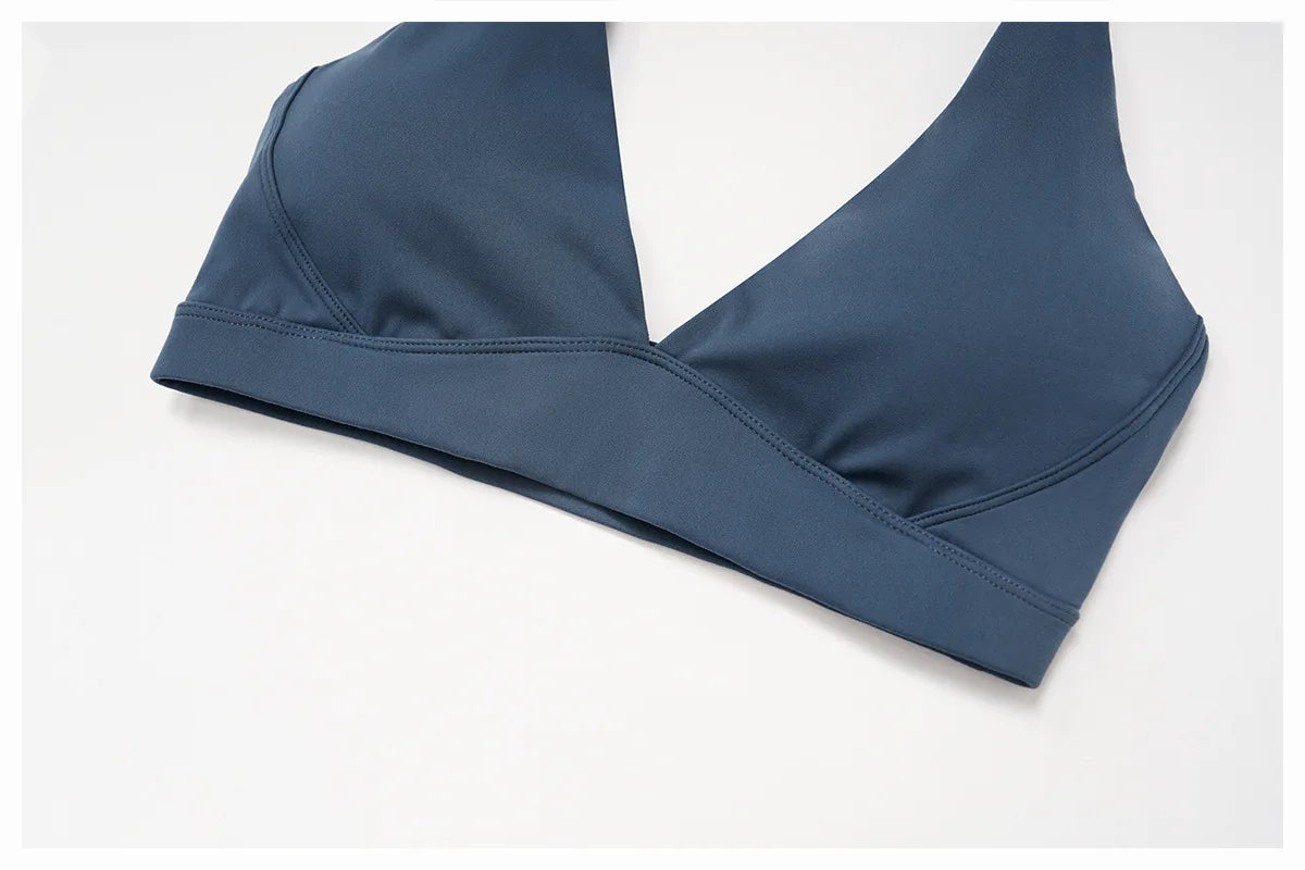 Women Impact Sports Bra Seamless Halter Top High Support Push-up Open Back Gym wear Fitness Push Up Yoga Bra Workout Underwear