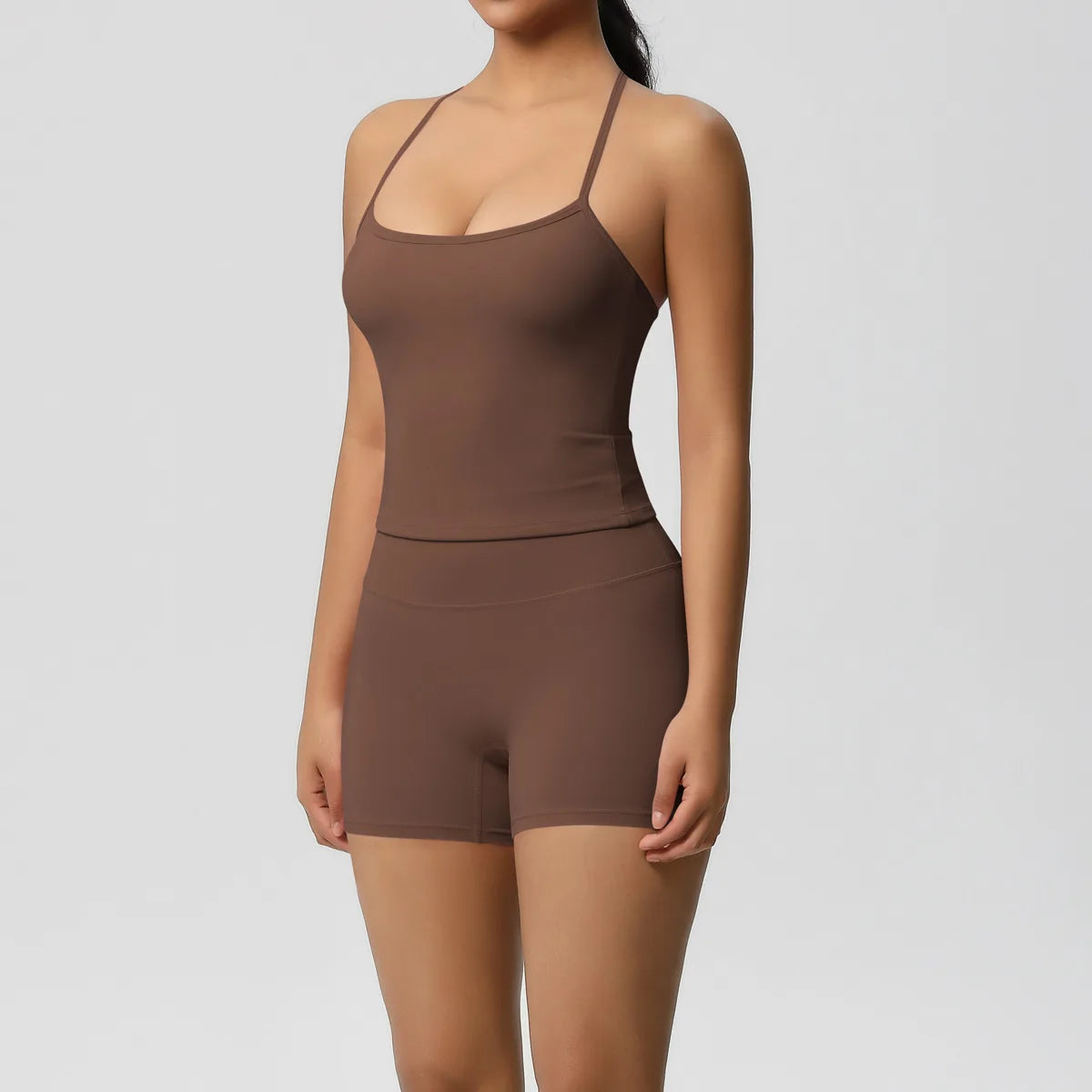 Yoga Sport Set Women Seamless Crop Top Bra Shorts Yoga Set Comfort Elastic Sportsuit Workout Outfit Fitness Gym Clothes