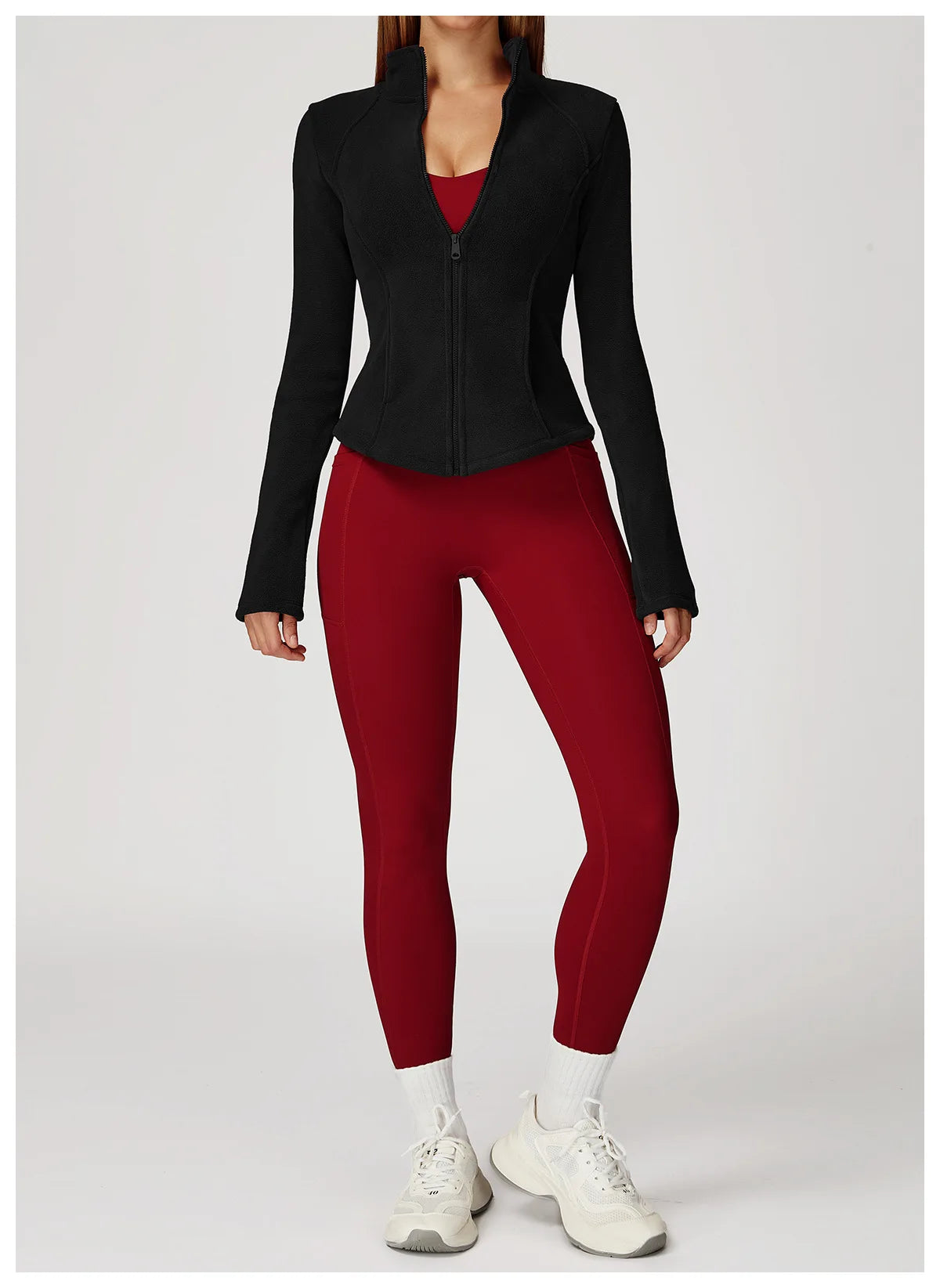 Winter Fleece Jacket for Women Yoga Long Sleeved Lamb Fleece Jacket Fleece Outdoor Top Thickened Warm Jacket for Women Top