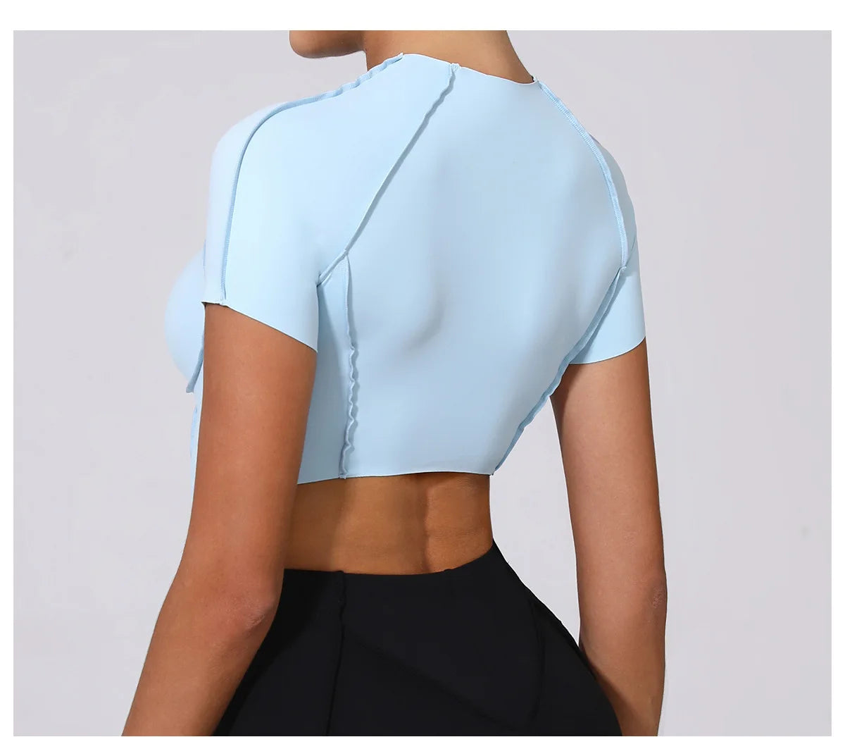 Women Yoga Top Line Sport T Shirts Fitness Clothes Short Sleeve Push Up Yoga Shirt Gym Top Running Active Wear Workout Sport Top