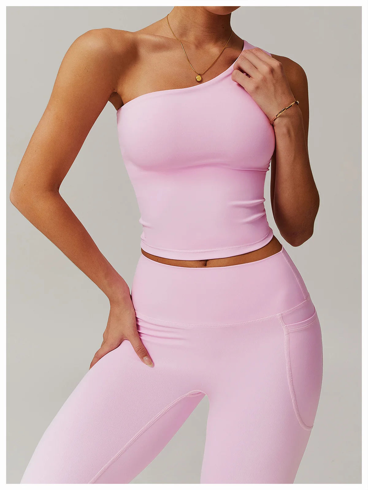 Women Single Shoulder Yoga Sports Bra Breathable Shock Proof Gym Workout Fitness Push up Top Yoga Running Sportswear Vest Bra