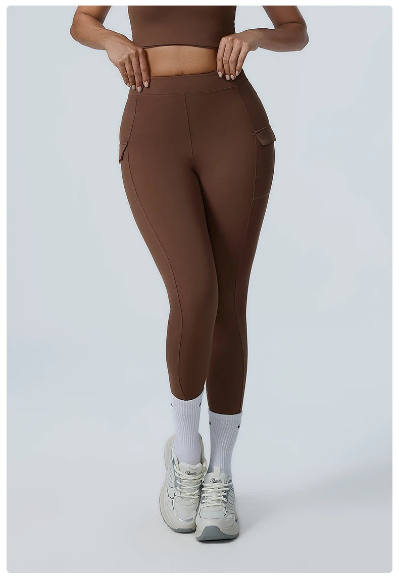 Women Yoga Pants High Waist Leggings Sport Gym Fitness Leggings Women Pocket Female Push Up Legging Tummy Control Running Tights