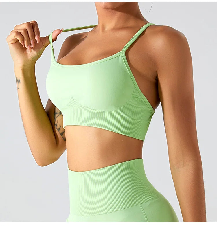 Women Sports Underwear Cross Strap Top Women Push Up Sport Bra Yoga Gym Crop Top Brassiere Fitness Top Sport Bra Breathable Bras