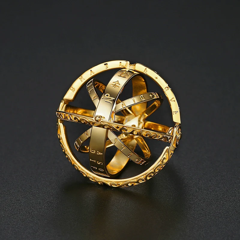 Astronomy Ball Rings Men Openable Rotate Sphere Cosmic Planet letter Ring Women Fashion Jewelry DropShipping 7-12 Size Kольца - Image 7