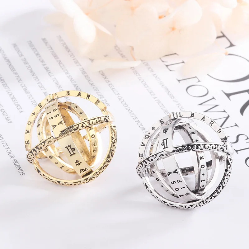 Astronomy Ball Rings Men Openable Rotate Sphere Cosmic Planet letter Ring Women Fashion Jewelry DropShipping 7-12 Size Kольца - Image 12