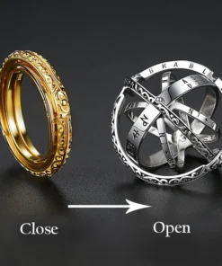 Astronomy Ball Rings Men Openable Rotate Sphere Cosmic Planet letter Ring Women Fashion Jewelry DropShipping 7-12 Size Kольца